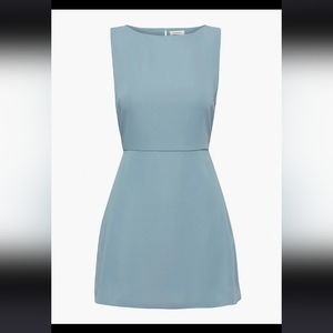 Blue short mini aritzia babaton sleeveless bridesmaid party wedding guest dress